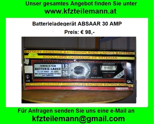 ABSAAR Batterie-Ladegerät 30 AMP NEU